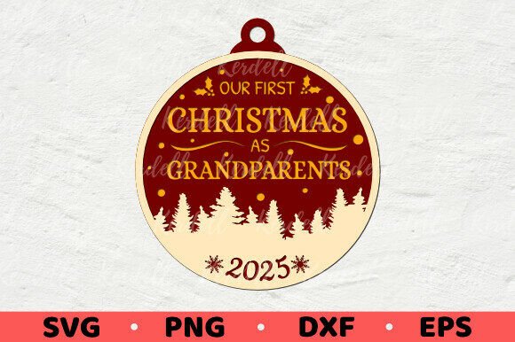 1st Christmas Grandparents 2025 Ornament Graphics