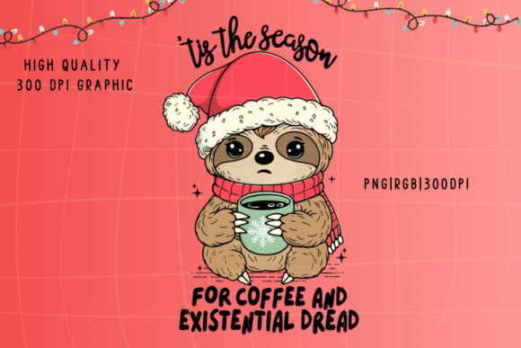 A Festive Sloth Graphic for Your Holiday Collection