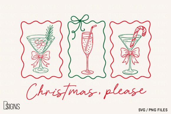 A Minimalist Cocktail Line Art Graphic for Festive Crafts
