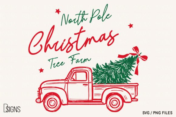 A Vintage Christmas Tree Farm Graphic for Authentic Projects
