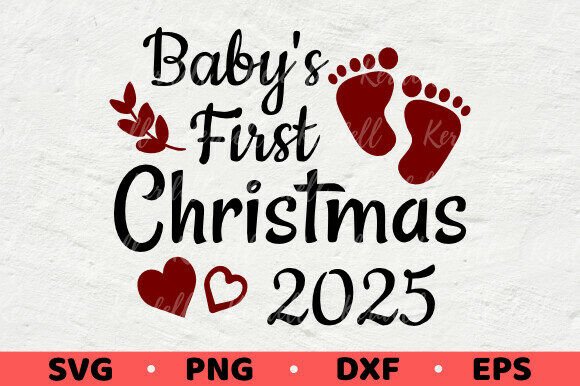 Baby 1st Christmas 2025 Onesie Graphics for Illustrations