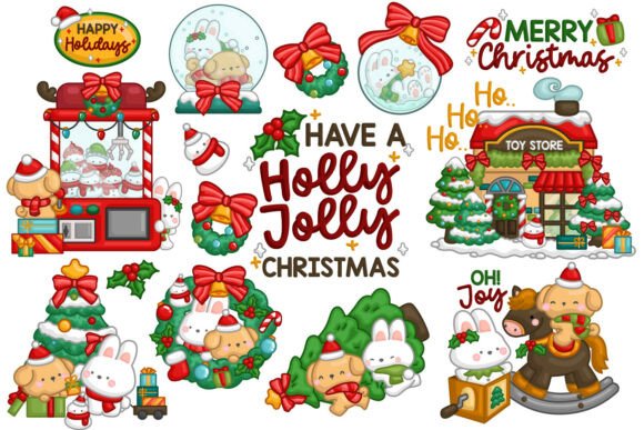 Charming Animals Character Christmas Clipart for Graphics