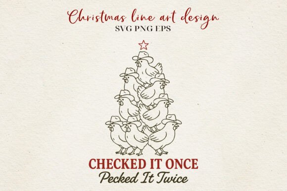 Chicken Christmas Line Art Farm SVG: A Quirky Graphics Gem