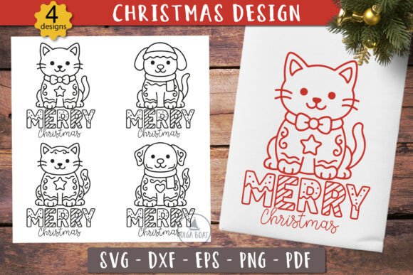 Christmas Cat Dog Gingerbread SVG: A Festive Graphic for Creative Brands