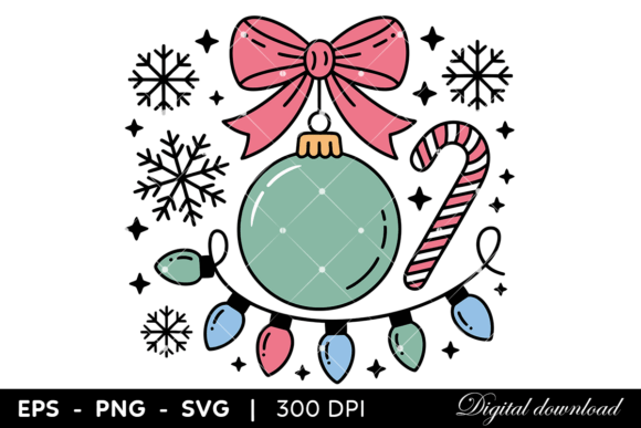 Christmas Ornament with Candy Cane: A Festive Graphics Addition