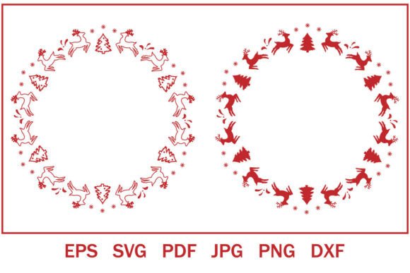 Christmas Round Frame with Reindeer: A Versatile Graphic for Holiday Content