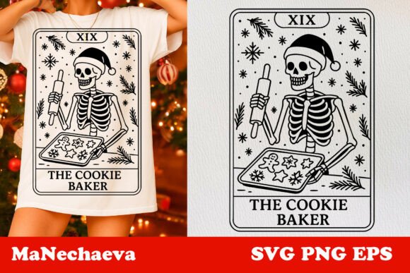 Christmas Skeleton Tarot Card SVG: A Spooky Yet Festive Graphic