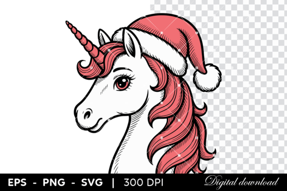 Christmas Unicorn Wearing Santa Hat: A Festive Graphics Review