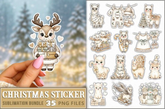 Christmas Watercolor Sticker Bundle: A Festive Embroidery Review
