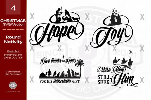 Christmas Words Typography: Perfect for Festive Graphics