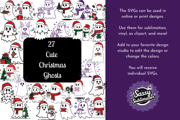 Cute Christmas Ghost 27 SVGs: A Must-Have for Creative Projects