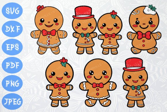 Cute Gingerbread SVG Christmas Bundle: Adorable Graphics for Festive Crafts
