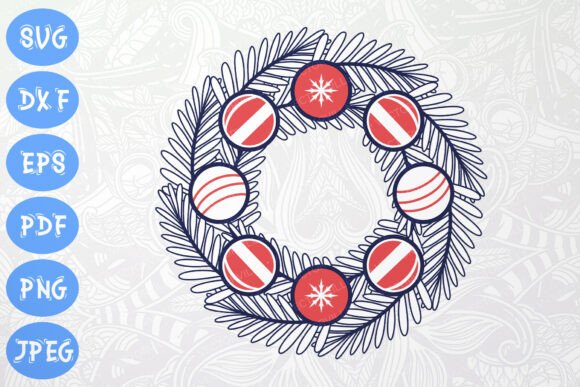 Elegant Festive Wreath SVG for Holiday Graphics