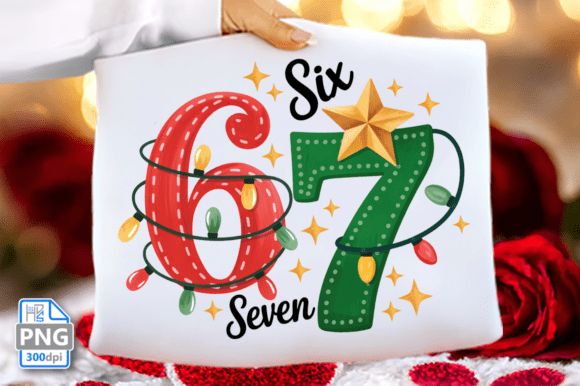 Funny 67 Christmas PNG for Creative Embroidery