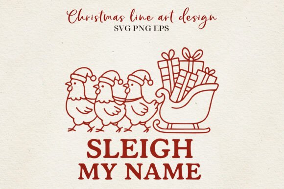 Funny Christmas Chicken Line Art: A Festive Graphics Gem