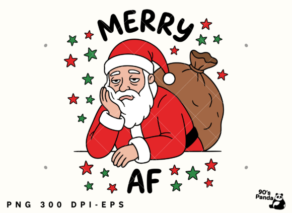 Funny Christmas Merry AF Santa: A Festive Graphic Asset