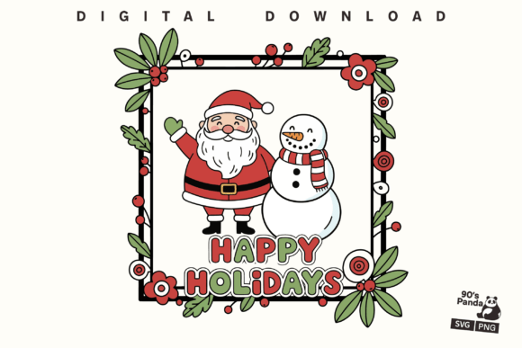 Hand-Drawn Cartoon Christmas Svg: A Festive Graphics and Illustrations Asset