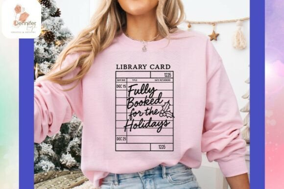 Library Card Christmas Book Lover Png: Perfect for Creative Graphics