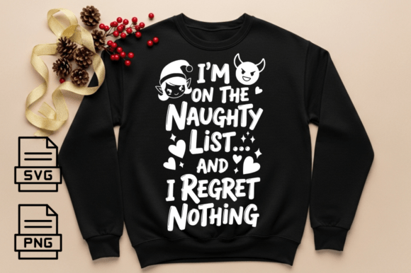 Naughty List SVG: Bold Christmas Graphics & Illustrations