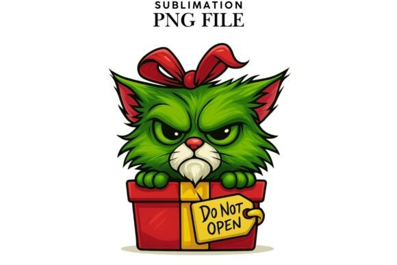 Review: Funny Christmas Green Cat PNG Design for Handmade Creations