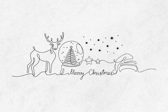 Review: Merry Christmas Svg, Continuous Line Art for Graphics