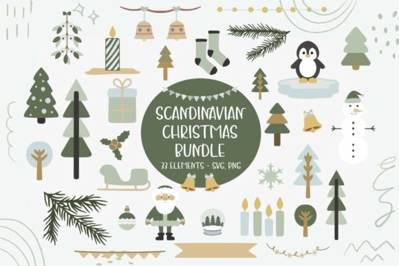Scandinavian Christmas SVG Clipart for Creative Graphics