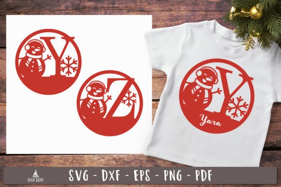 Snowman Letter Monogram SVG Graphics for Christmas Branding